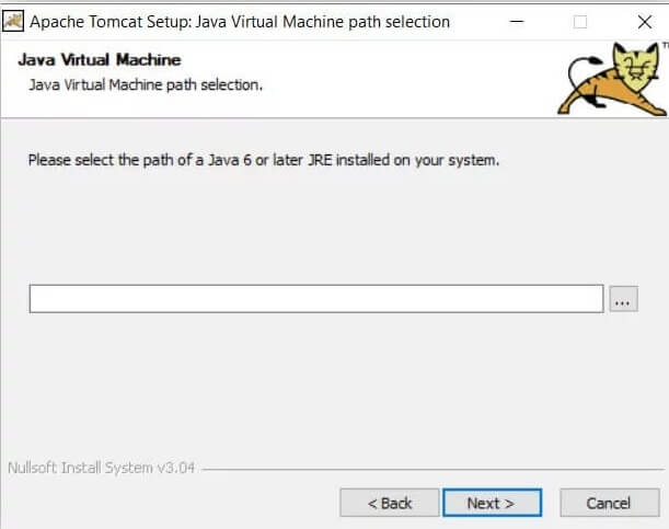 مشخص نمودن مسیر نصب وب سرور Apache Tomcat